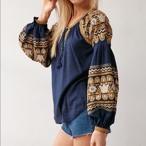 UO Ecote Silviana Peasant embroidered blouse